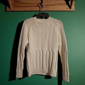 Michael Kors Unisex Cream Cable Knit Crewneck Sweater